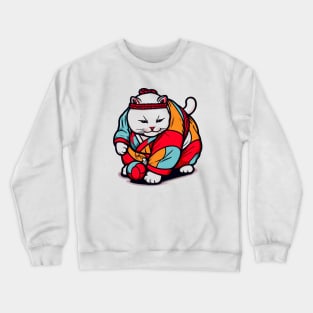 Classic Sumo Kitty: Retro Cat as a Sumo Wrestler Shirt Crewneck Sweatshirt